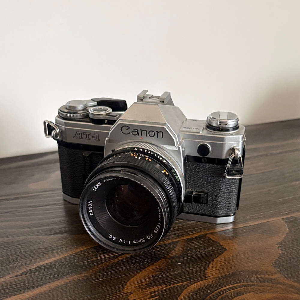 Canon AT-1 Black and Silver Film Camera